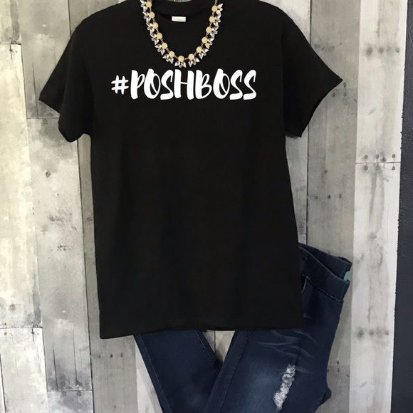 Custom Tops - Posh Boss Black Graphic Tee Shirt Small-3Xl